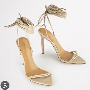 Tony Bianco Millie Lace Up stiletto High Heel Open Pointed Toe Shoes Womens 6